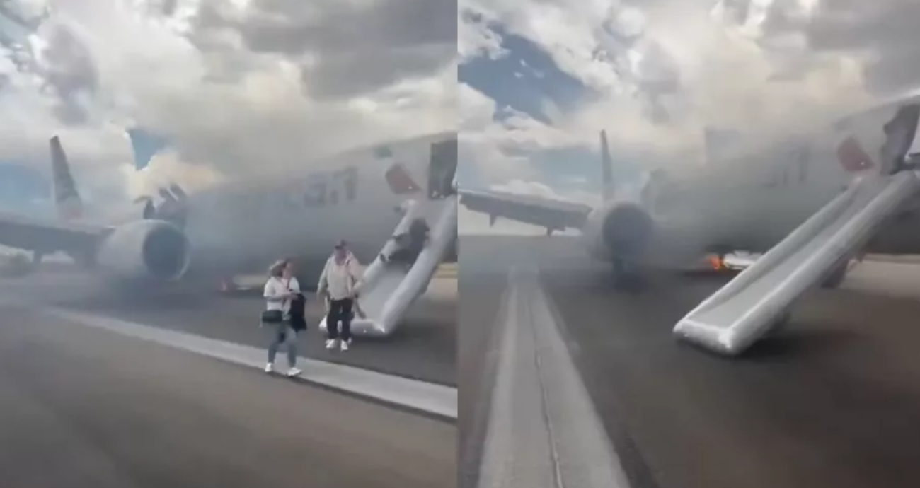CAPTADO EN VIDEO: PASAJEROS EVACUAN TRAS EL INCENDIO DE UN AVIÓN DE AMERICAN AIRLINES EN EL AEROPUERTO DE DENVER.