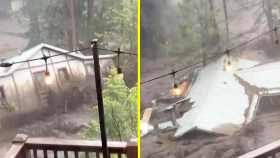 UNA CASA ES ARRASTRADA POR LAS INUNDACIONES EN NUEVO MÉXICO.