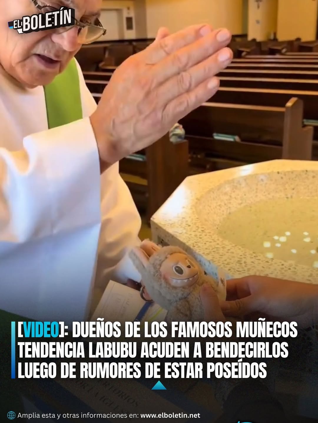 [VIDEO]: DUEÑOS DE LOS FAMOSOS MUÑECOS TENDENCIA LABUBU ACUDEN A BENDECIRLOS LUEGO DE RUMORES DE ESTAR POSEÍDOS