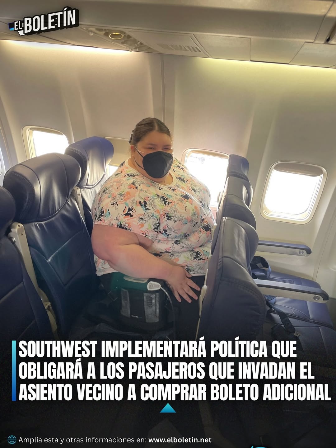 SOUTHWEST IMPLEMENTARÁ POLÍTICA QUE OBLIGARÁ A LOS PASAJEROS QUE INVADAN EL ASIENTO VECINO A COMPRAR BOLETO ADICIONAL