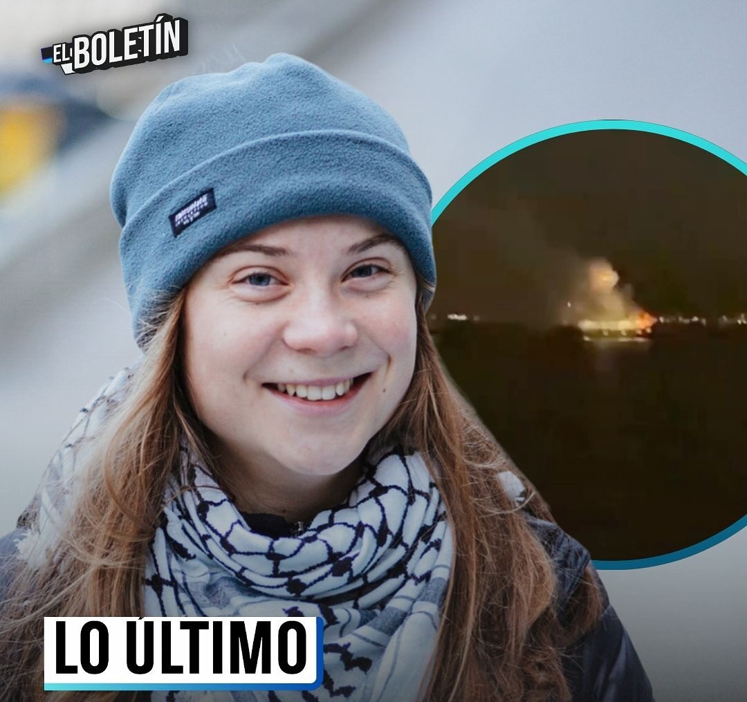 [VIDEO]: DENUNCIAN QUE EL BARCO CON GRETA THUNBERG A BORDO FUE ALCANZADO POR UN PRESUNTO DRON EN TÚNEZ.