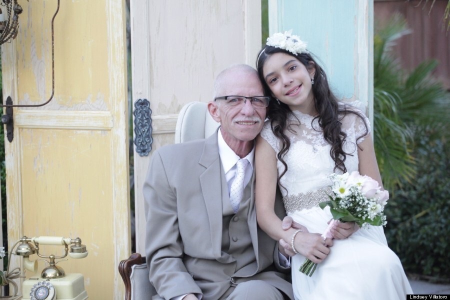 Un padre con cáncer le pidió a su hija de 11 años una boda simbólica para llevarla al altar antes de morir
